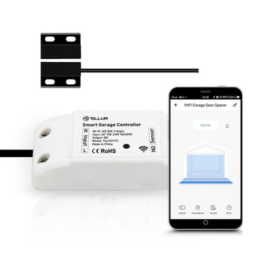 Kit de control de puerta de garaje WiFi Tellur, blanco