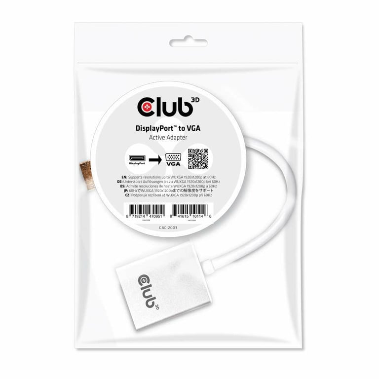 CLUB3D Displayport to VGA Active Adapter - Neuf