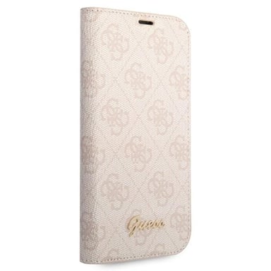 Guess Funda Folio para iPhone 14 Printed 4G Trendy Rosa