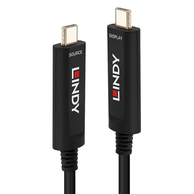 Lindy Câble Hybride Fibre Optique USB Type C Vidéo, 15m, Audio / vidéo uniquement