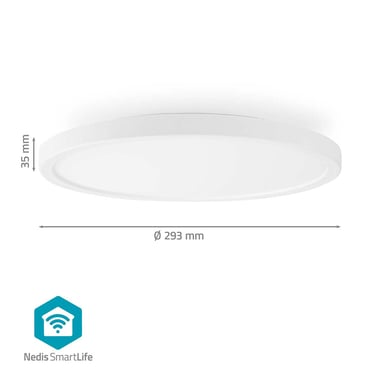 Nedis SmartLife Wi-Fi RGB Round Plafón 1800lm 6500k IP20 Blanco