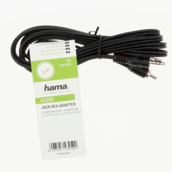 Hama 00205106 câble audio 2 m 3,5mm 2 x RCA Noir, Rouge