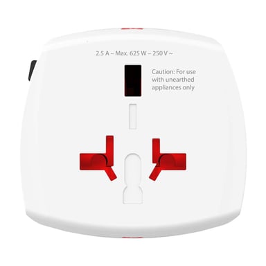 Skross Adaptador de viaje universal de 2,5 A Blanco