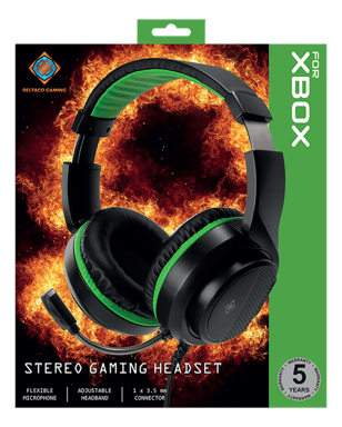 Deltaco Gaming - Cuffie da gioco stereo per XBOX serie S/X, altoparlanti stereo da 40 mm, microfono flessibile