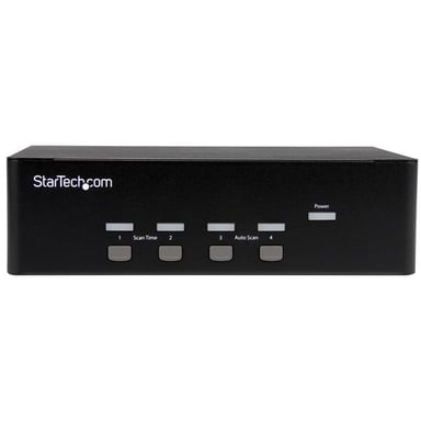 StarTech.com Conmutador KVM de 4 puertos con VGA doble y concentrador USB 2.0 de 2 puertos
