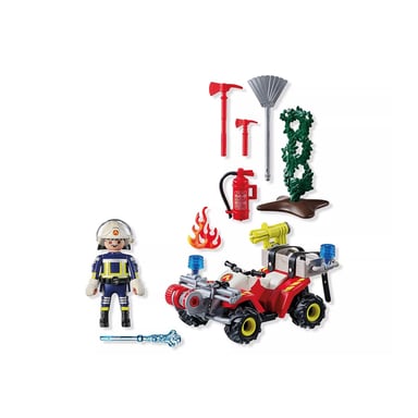 Playmobil Pompiere con quad e cespugli infuocati