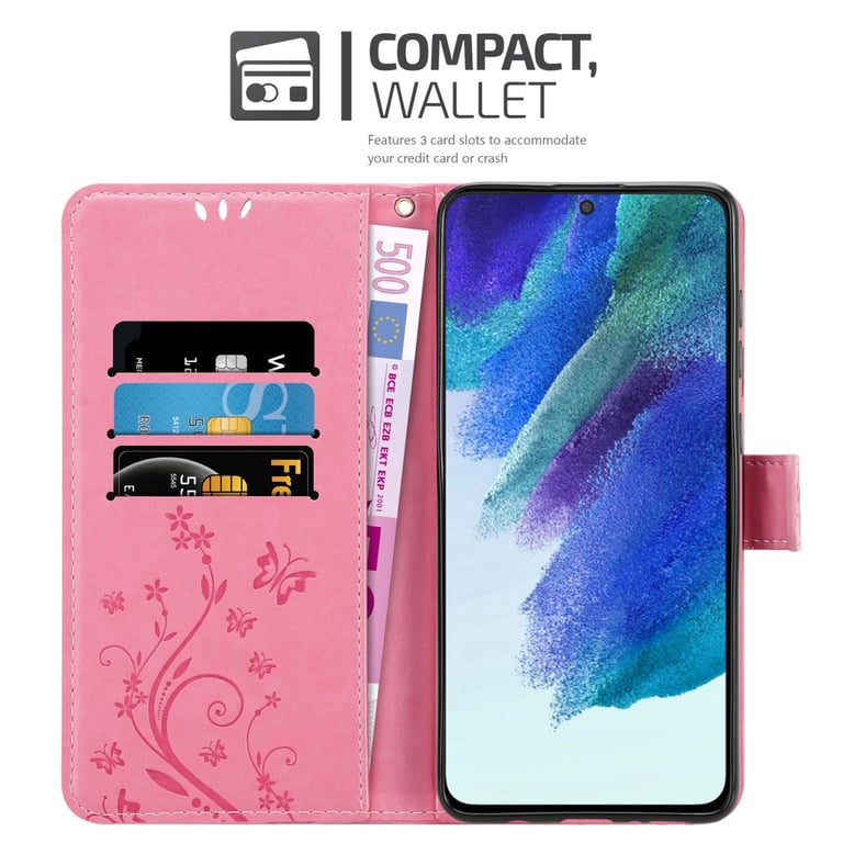 Coque pour Samsung Galaxy S22 PLUS en ROSE FLORAL Housse de protection Étui au design floral avec fermeture magnétique, fonction de support et emplacements pour cartes