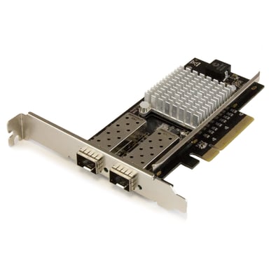 Tarjeta de red de fibra óptica StarTech.com de 2 puertos PCI Express 10 Gigabit Ethernet con SFP+ abierto y chipset Intel