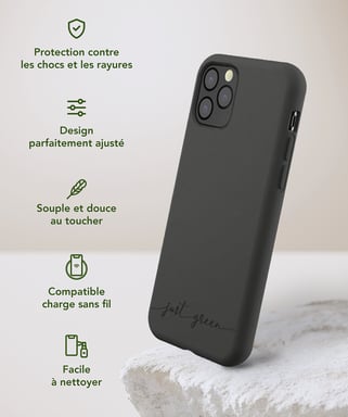 JUST GREEN Funda protectora para iPhone 11 Pro Natura Reciclable Negro