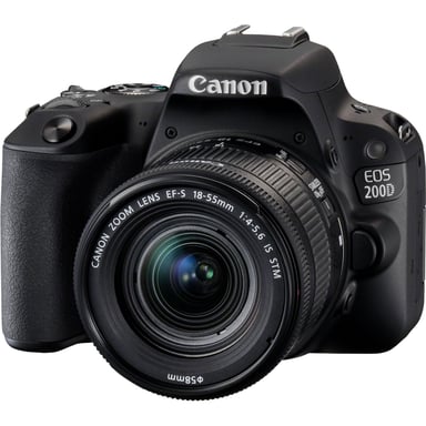 Canon EOS 200D + EF-S 18-55mm f/4-5.6 IS STM Kit d'appareil-photo SLR 24,2 MP CMOS 6000 x 4000 pixels Noir