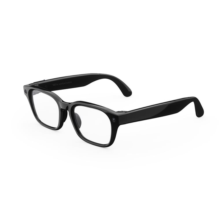 Lunettes connectées Meta AI Adventurer Standard Noir cadre rectangulaire classique verres transparents - Neuf