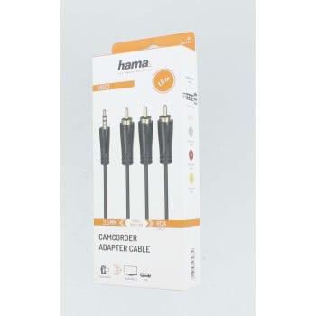 Hama 00205154 câble audio 1,5 m 3,5mm 3 x RCA Noir