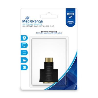 MediaRange MRCS171 changeur de genre de câble HDMI DVI-I Noir