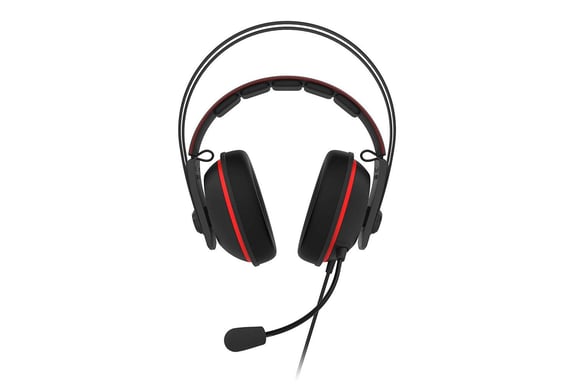 ASUS TUF Gaming H7 Cuffie cablate Gaming Headband Nero, Rosso
