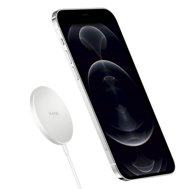 Caricabatterie rapido magnetico a batteria (15W), bianco argento