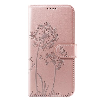 Zanaé Funda tipo cartera para iPhone 11 Premium Diseño Flores Mariposa Rosa dorado