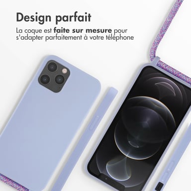 imoshion Coque en silicone avec cordon pour Apple iPhone 12 (Pro) - Violet