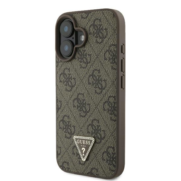 Coque pour iPhone 16 Guess Leather Metal Logo Metal Logo Strass Bandoulière GUHCP16SP4TDSCPW - vue 2