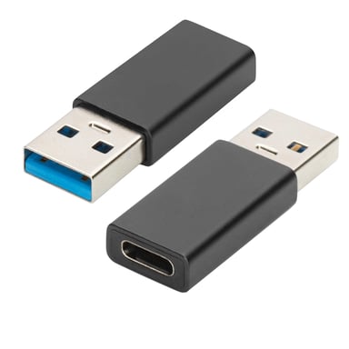Ewent EW9650 cambiador de género para cable USB Type-A USB Type-C Negro