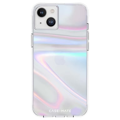 CASE MATE Funda para iPhone 14 Plus Burbuja de jabón con efecto holográfico brillante Transparente