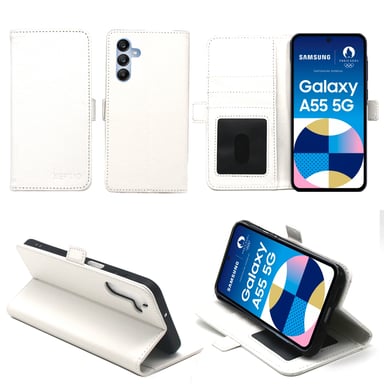 Samsung Galaxy A55 5G Etui / Housse pochette protection blanc