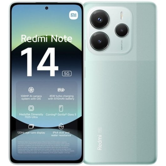 Redmi Note 14 (5G) 128 Go, Vert - Neuf