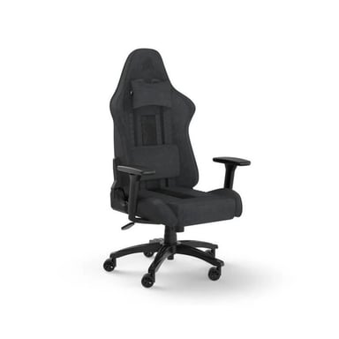 CORSAIR - Chaise bureau - Fauteuil Gaming - TC100 RELAXED - Tissu - Ergonomique - Accoudoirs réglables - Noir/Gris - (CF-901005