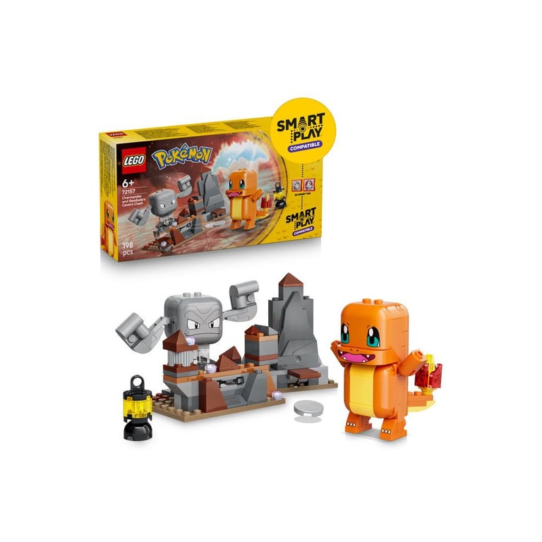 LEGO Pokémon 72157 Set de construction compatible SMART Play™ Salamèche et Racaillou Combat dans la grotte Dès - vue 6