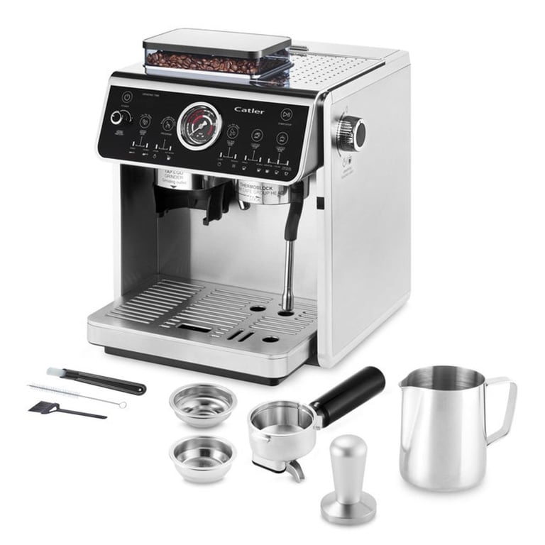 Machine à expresso à levier CATLER ES 910 Café en grains Double pompe 205 bars Broyeur inox 30 niveaux inox - vue 5