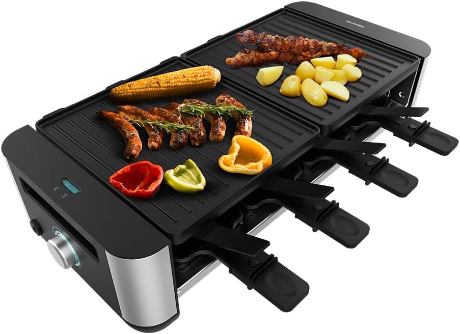 Raclette 1400?W 8 poêles antiadhésives Inox Neuf