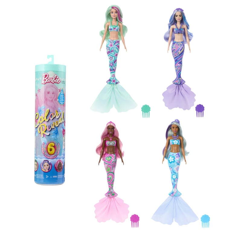 Poupée Barbie Cutie Reveal Sirène Mattel HRK12 – 6 Surprises Incluses - vue 3
