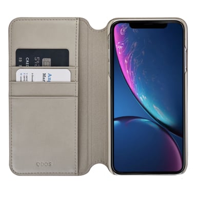 Etui en cuir Milano pour iPhone XR Taupe