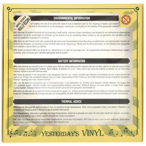 Horloge vinyle 45T recyclé YELLOW Neuf - vue 5