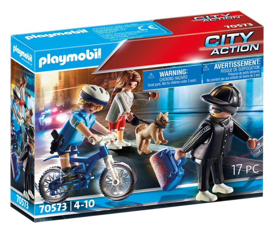 Police Policière Et Voleur City Action 70573 Playmobil La Boîte De 17 Pièces