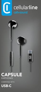 Cellularline Capsule Écouteurs intra-auriculaires stéréo de USB-C avec microphone
