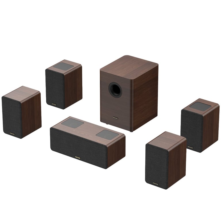 Hiwill Barre de son pour TV | Hiwill-Audio M514 900W 5.1.4 Dolby Atmos - Brun foncé