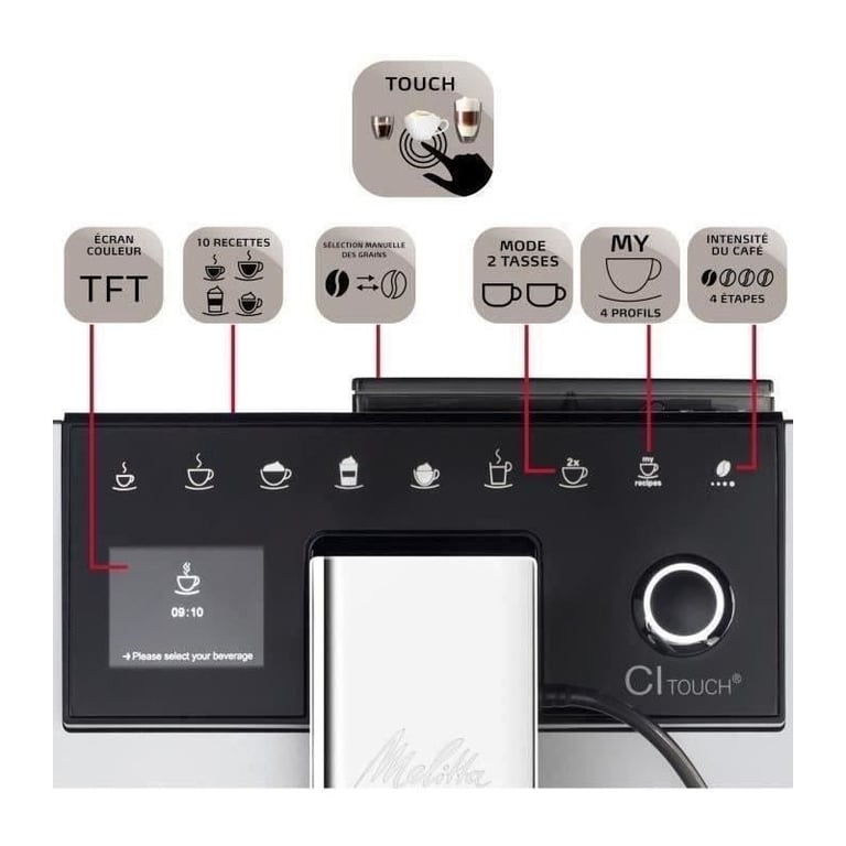 Machine à café avec broyeur MELITTA CI Touch® F630 101 - vue 5