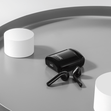 Cuffie wireless on-ear Sonik Lite con custodia per la ricarica, nero Jet