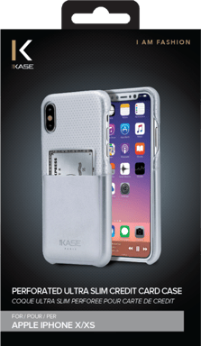 Custodia ultra sottile con carta di credito perforata per Apple iPhone X/XS, argento