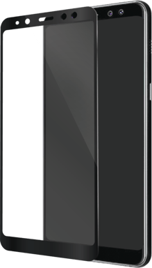 Protector de pantalla de cristal templado (100% cobertura de superficie) para Samsung Galaxy A8 (2018), Negro