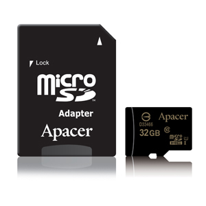 Apacer microSDHC UHS-I Class10 32GB Classe 10 (32GB Micro SDHC UHS-1 Class 10 with Adp)