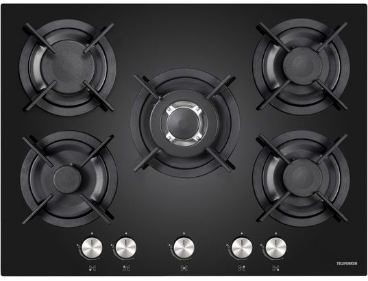 Plaque gaz TGV5C 70 cm 5 foyers verre - vue 3