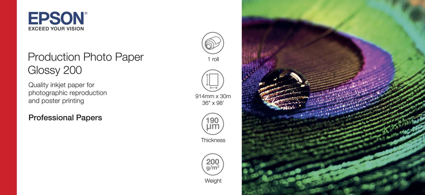 Epson Production Photo Paper Glossy 200 36 x 30m Neuf