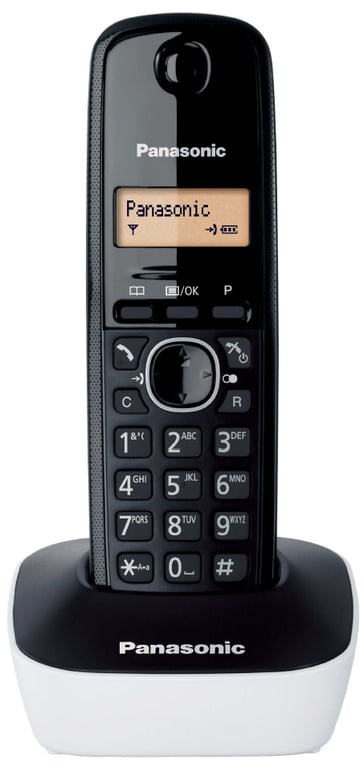 Panasonic KX-TG1611FRW téléphone Téléphone DECT Identification de l'appelant Noir, Blanc - Neuf