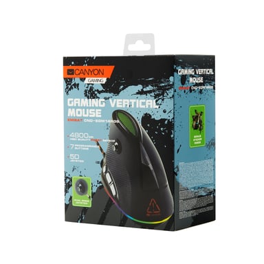 Canyon Emisat ratón Juego mano derecha USB tipo A Óptico 4800 DPI