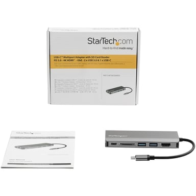 StarTech.com Adaptador multipuerto AV digital USB-C con HDMI 4K - Lector de tarjetas SD y PD (DKT30CSDHPD3)