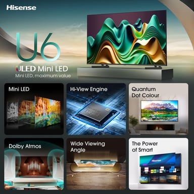Hisense 50U6NQ 127 cm (50'') 4K Ultra HD Smart TV Wifi Gris 600 cd / m²