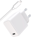 Kit Chargeur USB C 20W + Câble USB C / Lightning 1m Blanc WOW