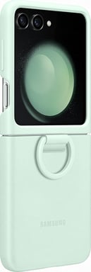 Coque Samsung Galaxy Z Flip 5 Silicone avec anneau - Vert d'eau