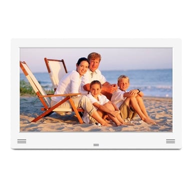 Cadre Photo Numérique Lecteur SD Média Audio Vidéo 11 Pouces USB Ms Réveil Blanc YONIS